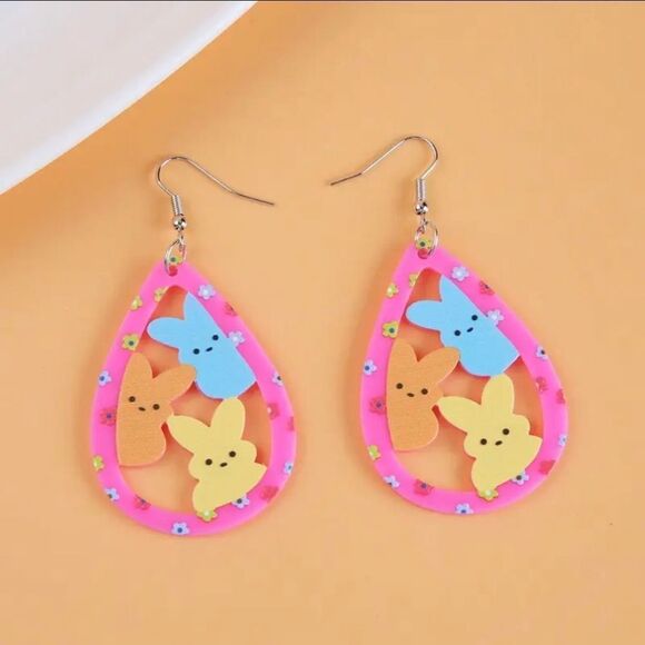 3 For 26 - Easter Resin Cut-Out Peeps Earrings - Picture 1 of 5